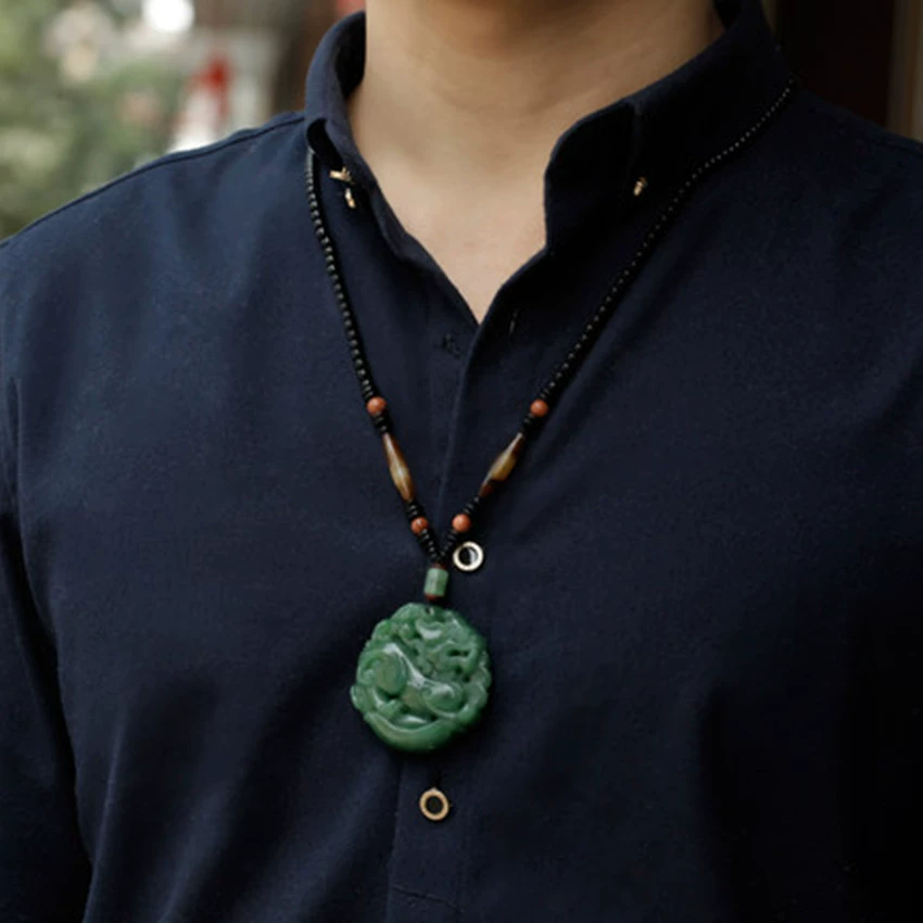 Jasper jade, pendant, bar, men's style