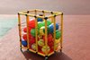 kindergarten children outdoors move Storage cabinet Ball storage rack Blue ball frame motion Dedicated Ball rack