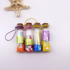 Wholesale Ocean Wood Stopper Wish Bottle Creative Color Sand Mini Floating Bottle Seashell Children's Birthday Small Gift