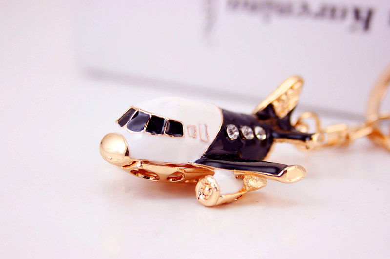 36g Weight Alloy, Metal Material Constellation Pattern Unisex Gender Coffee, Red, Blue, Black Color Korean Creative Cute Civil Aviation Small Aircraft Model Metal Keychain Wholesale 8