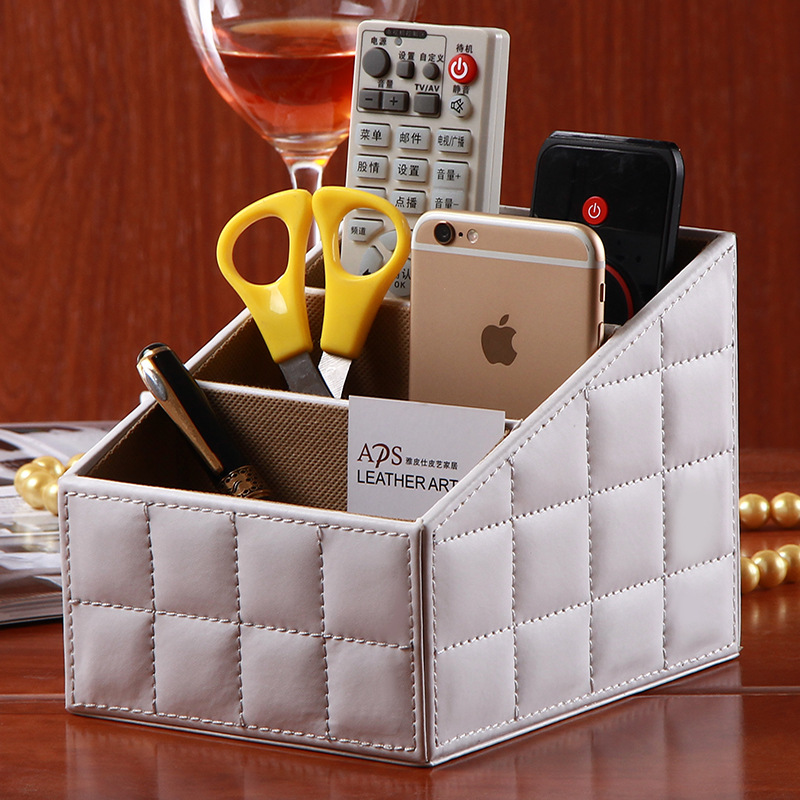 Creative Desktop Leather storage box Remote Control storage box Home