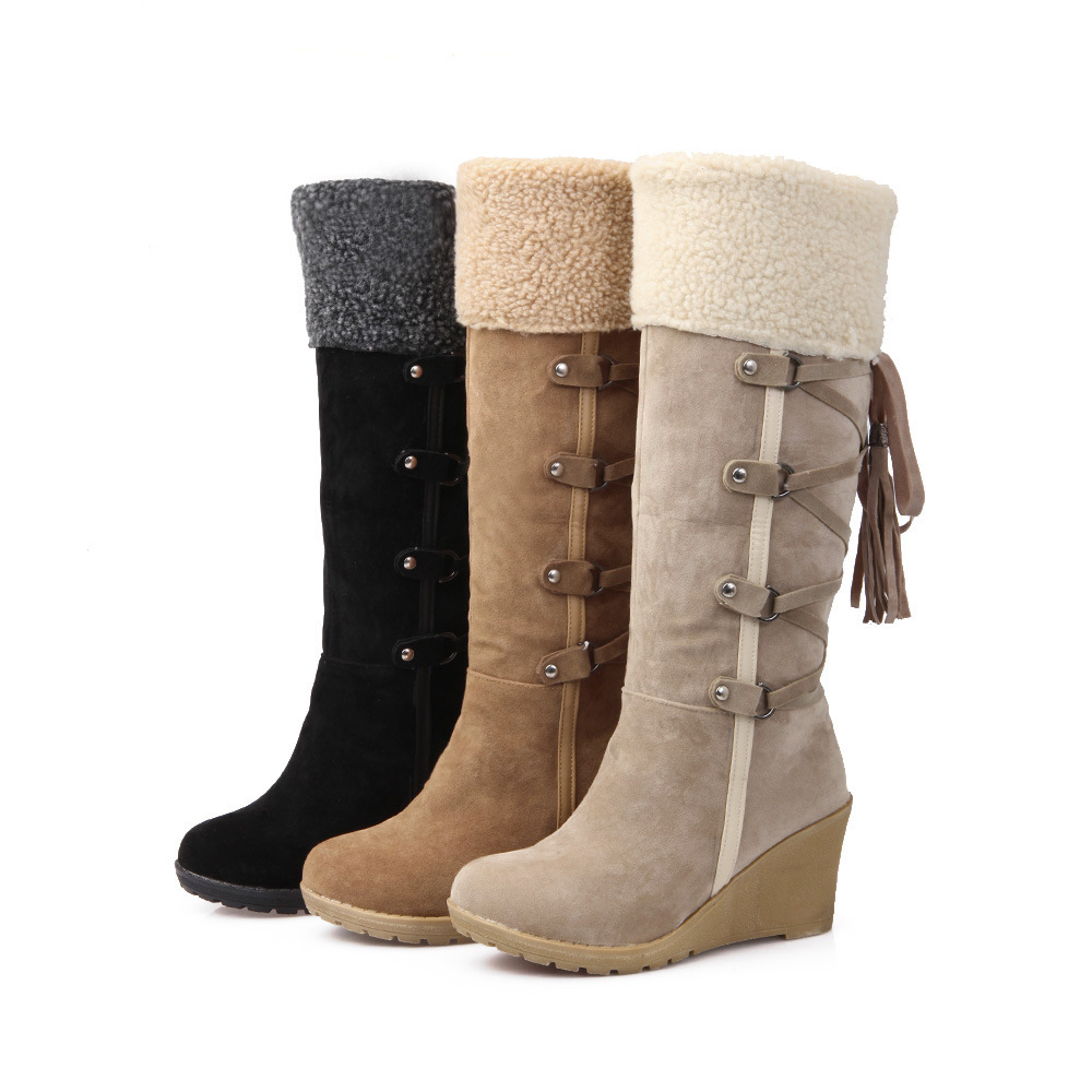 winter boots with wedge heel