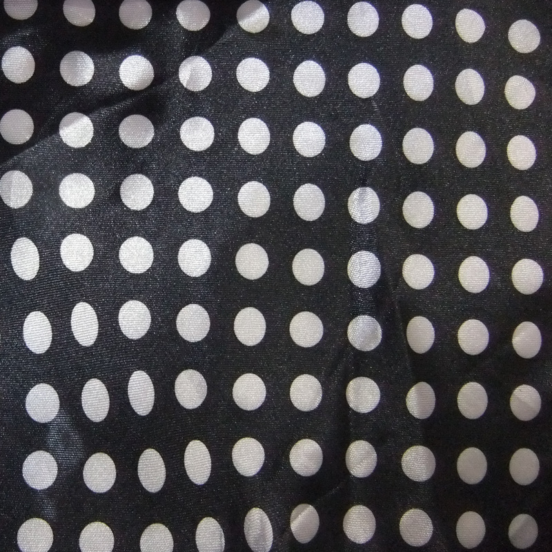厂家直销 色丁布 圆点印花布料 服装面料 舞台时装 外贸热销