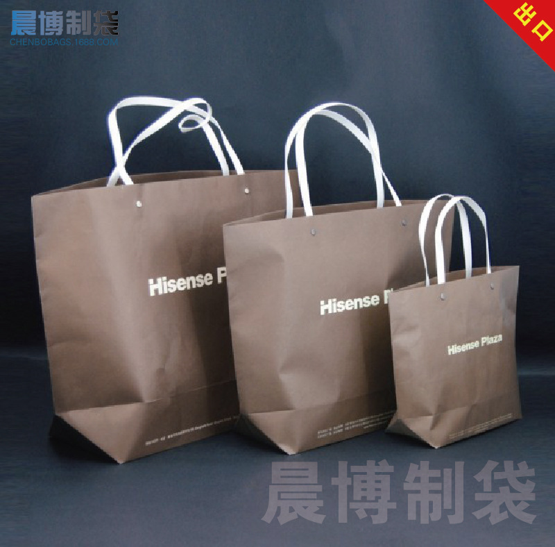 厂家定制 通用出口手提礼品纸袋 服装手提空白牛皮纸袋定做