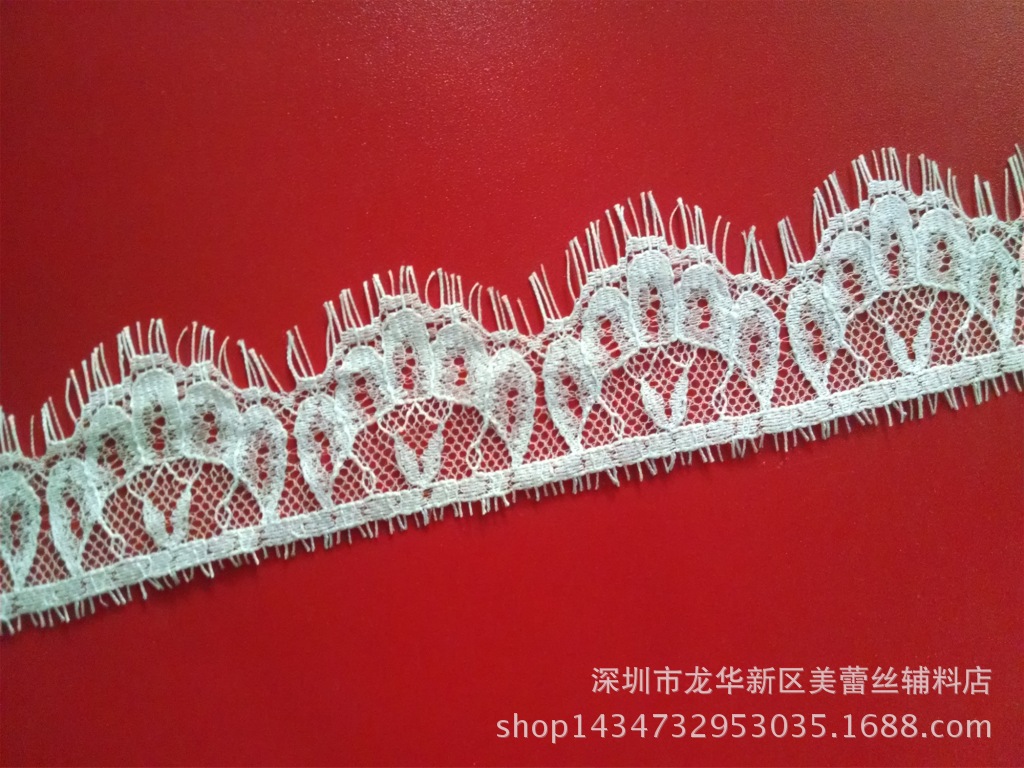 精品3.5cm爆款热销睫毛花边，低价批发镶边宽花边花型宽边蕾丝