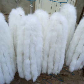 彩色白色狐狸尾帽条毛领厂家出售款式新颖适用与羽绒服棉服毛呢衣