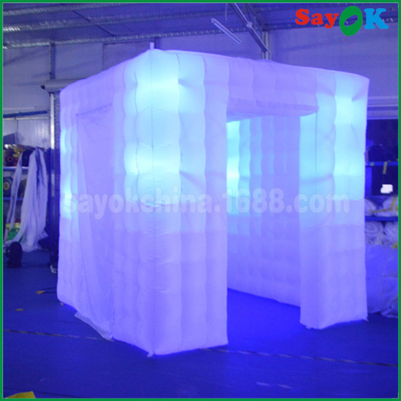 定制充气LED灯光照相亭 装灯LED灯泡充气照相帐篷 方形蜗牛房子