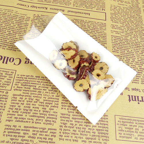 Flat pocket white pearl film Yin and Yang semi-transparent visible flower tea granule food grade packaging bag 100 pieces price 