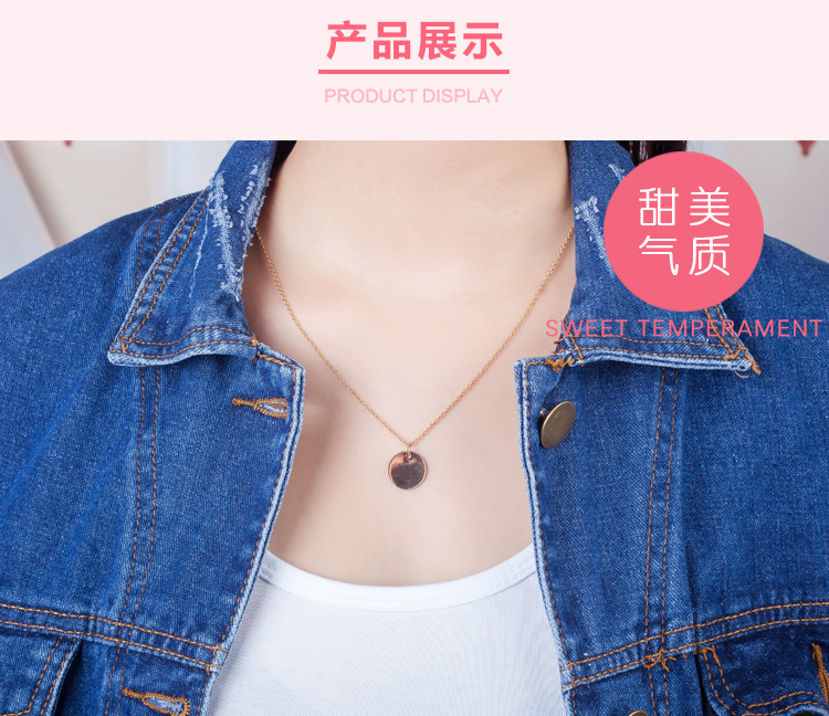 Geometric Smooth Small Round Pendant Necklace Fine Chain Temperament Clavicle Chain Necklace display picture 2