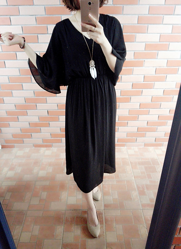 【女神連衣裙OP】韓版*超垂墜感~超長裙飛袖設計