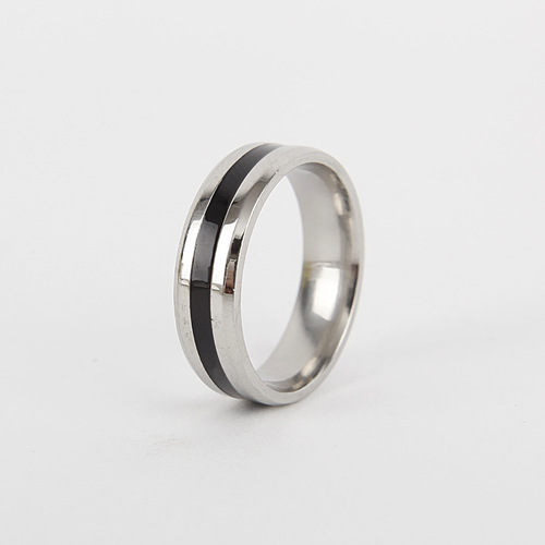 Beijing Love Story Same Style Mirror Double Beveled Magic Glue Titanium Steel Ring Stainless Steel Ring Factory Direct Sales