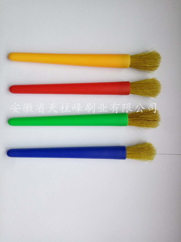 厂家供应塑料杆画笔 塑料圆头猪鬃小毛刷 尼龙小毛刷 欢迎选购