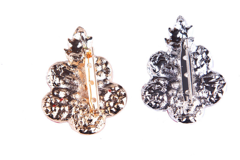 Spilla fiore di papavero con strass elegante spilla rossa donna_voghion.com