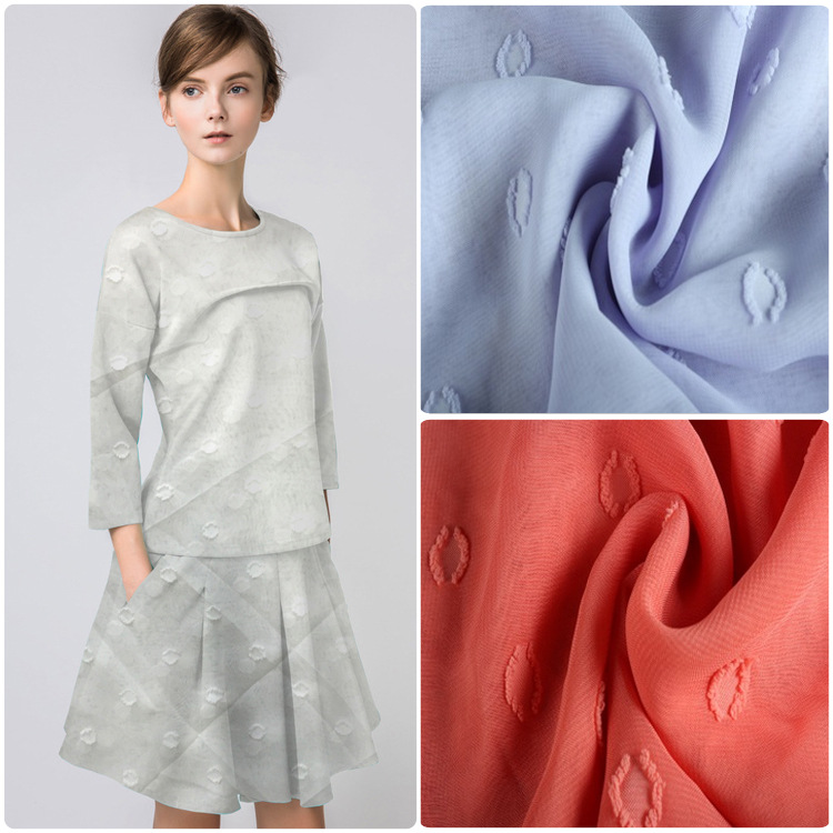 厂家直销多颜色现货新款涤纶连衣裙雪纺剪花 女装及配饰面料