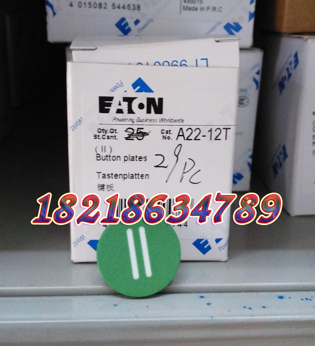 EATON MOELLER A22-12T穆勒按钮标志牌原装正品现货