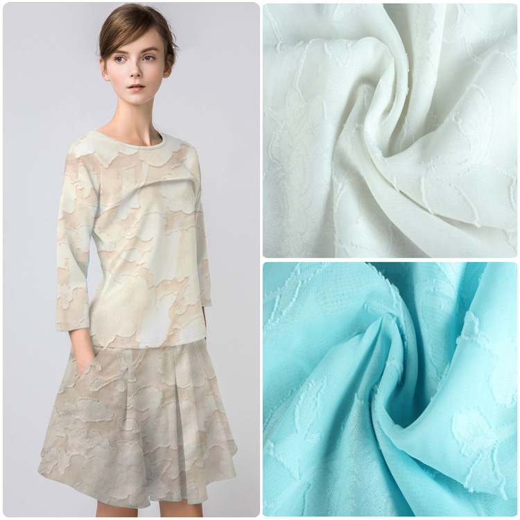 厂家直销多颜色现货新款涤纶连衣裙雪纺剪花 女装及配饰面料