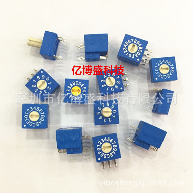 原装ECE 8421旋转编码开关ERD516RSZ 顶调带柄0-F/16位正码1:4脚