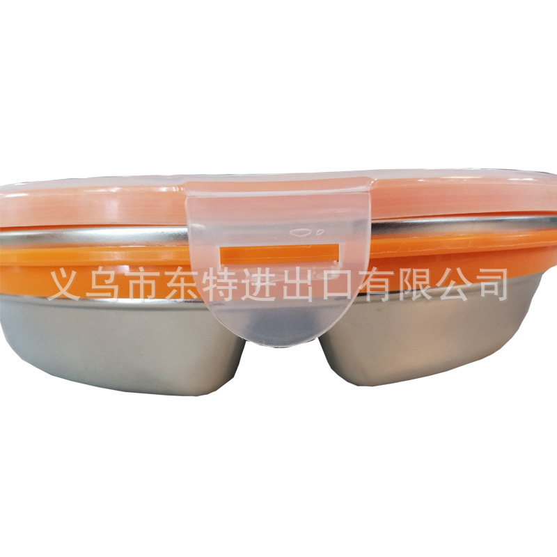 Stainless steel transparent lid children's fast food plate, anti-odor cross-contamination, multi-purpose sealed fast food box, kindergarten tableware detail image 2