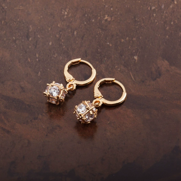 Earrings with zircon handmade, accessory, Korean style, micro incrustation, direct factory sales