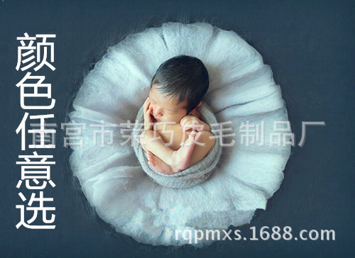 In stock wet felt round wool felt blanket newborn photography props studio hundred days Baby Full Moon props