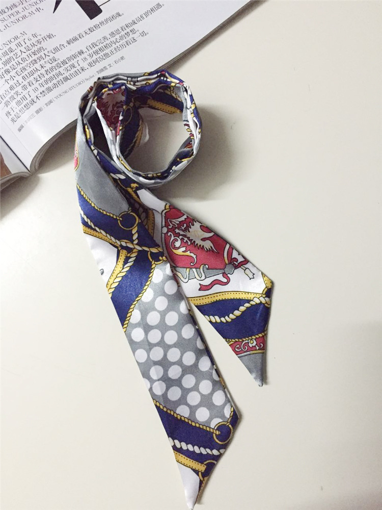 Printed and patterned twill silk scarf manufacturer wholesale accessories silk scarves handbags tied with bows silk scarves striped flowers undefined