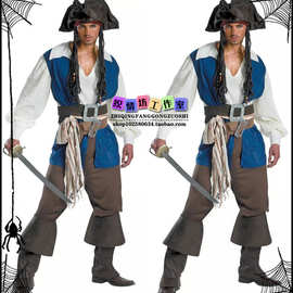 出口欧美制服 2014年男士海盗服海盗船长服装 万圣节男款游戏服