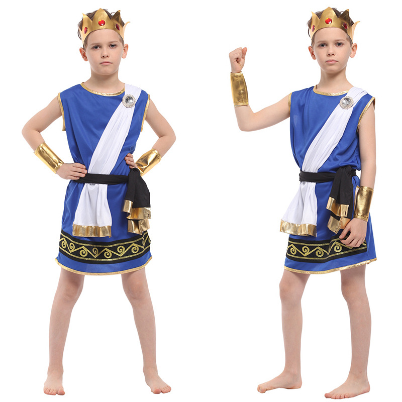 万圣节儿童表演服 幼儿埃及法老服B-0136儿童摄影服装 天神宙斯装