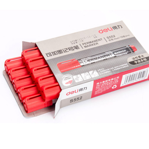 Deli office supplies Deli s552 oil-based pen refillable marker pen CD pen logistics pen wholesale