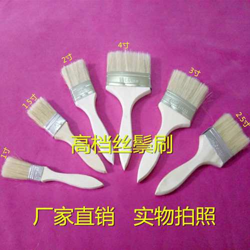 Manufacturer wholesale thickening paint brush 1 inch 2 inch 3 inch 4 inch wooden handle wool roller latex paint barbecue brush