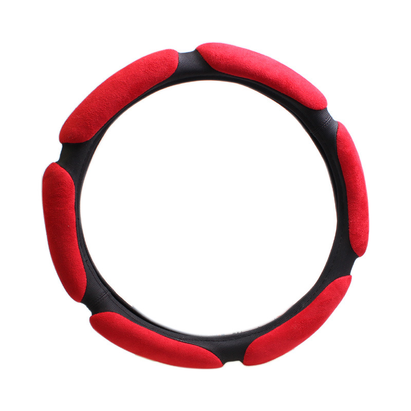 38cm麂皮絨方向盤套 環(huán)保白色內圈把套 3D立體方向盤套R201-4