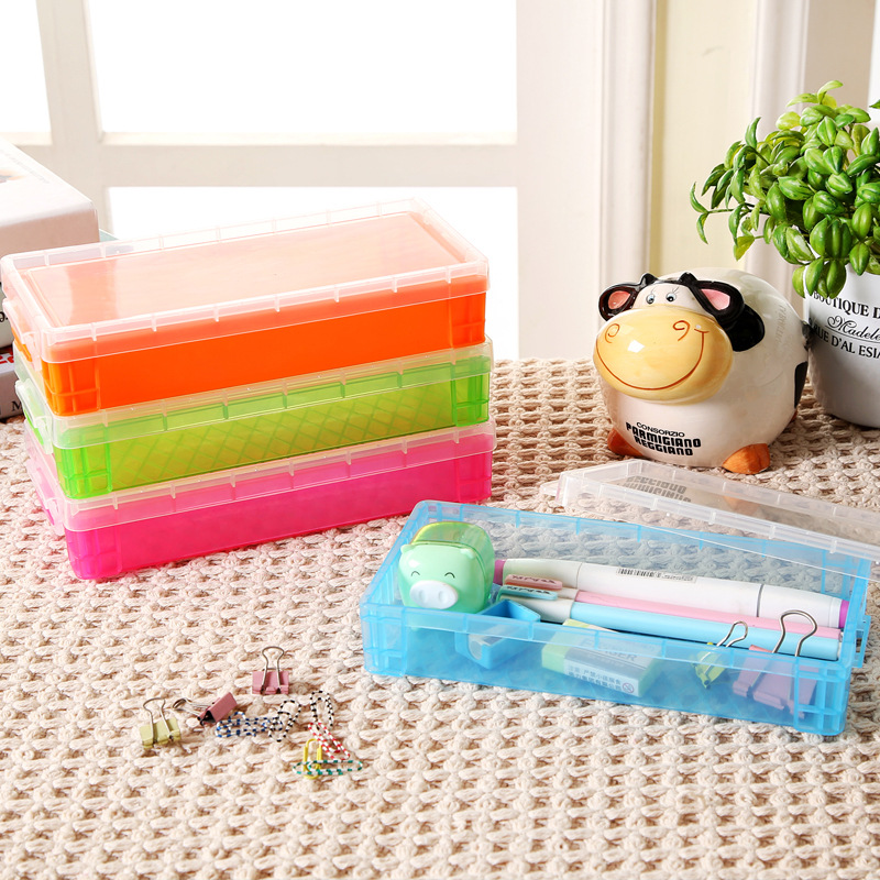 厂家直销长方形透明塑料盒子 渔具整理盒 塑料铅笔盒 文具收纳盒