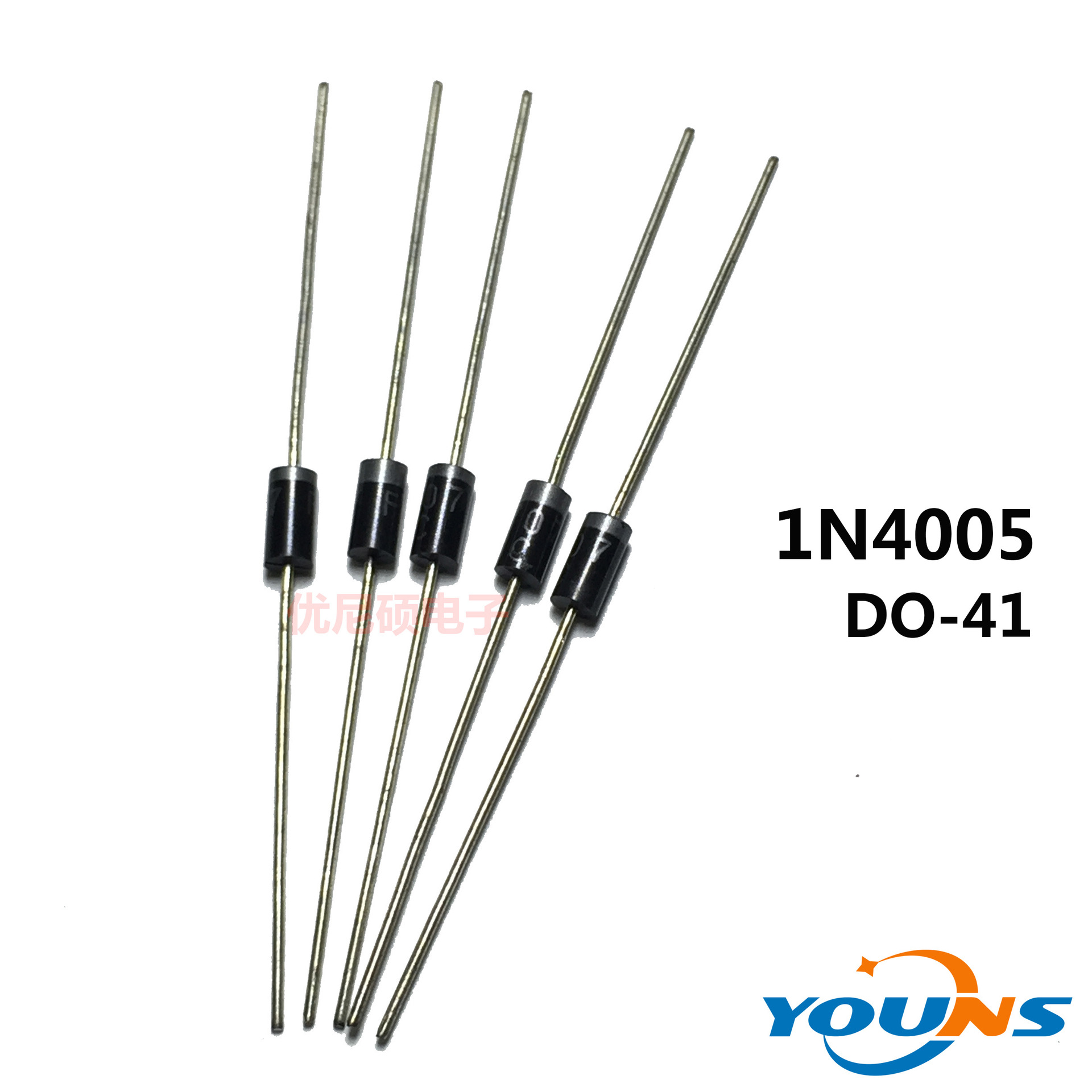 1N4005高效率整流器1A 600V 封装DO-41直插二极管 散装/编带 批发