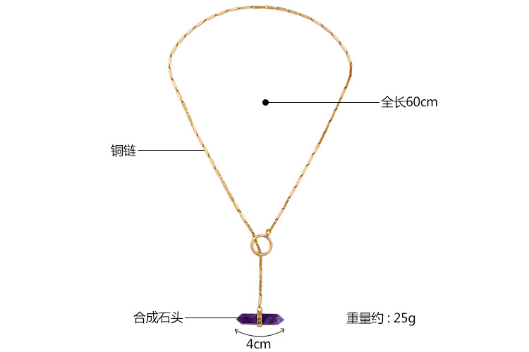 Fashion Fine Jewelry Wholesale Personality Wild Synthetic Stone Pendant Ladies Necklace display picture 1