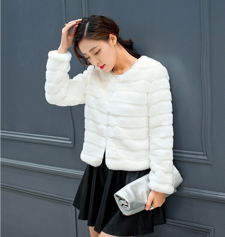 Imitation Fur Outwear 2025 Autumn and Winter Korean Style Women's Imitation Rex Rabbit Fur Short Outwear Clearance Special Price