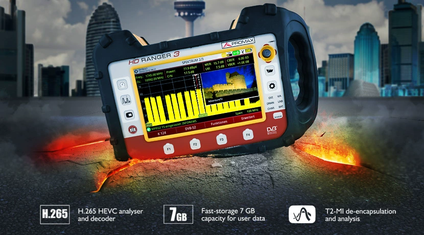 PROMAX HD Ranger 3 измеритель напряженности поля DAB/DAB + анализатор сигналов анализ спектра волоконно-оптический тест