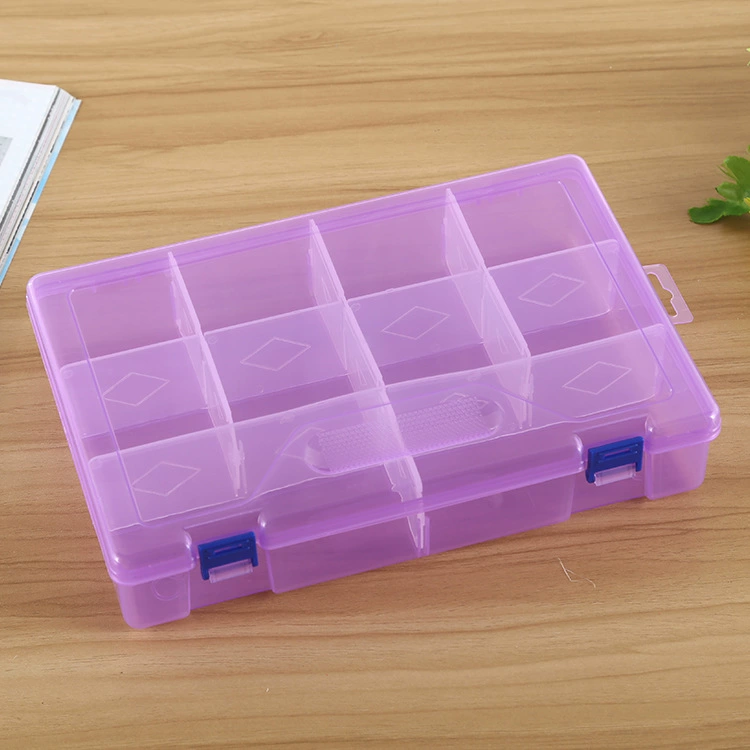 Storage box, beads, transparent plastic big accessories, increased thickness, 10 cells