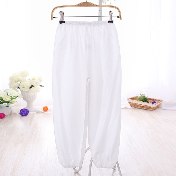 Bloomers de seda de algodón para hombres y mujeres pantalones de verano para adultos pantalones de baile a prueba de mosquitos de color sólido pantalones de artes marciales yoga Delgado image 23