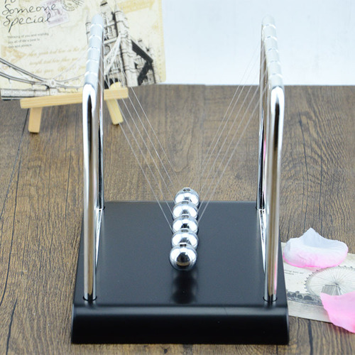 Large square T-shaped Newton billiard ball, creative home desktop decoration balance ball, science and education crafts billiard ball