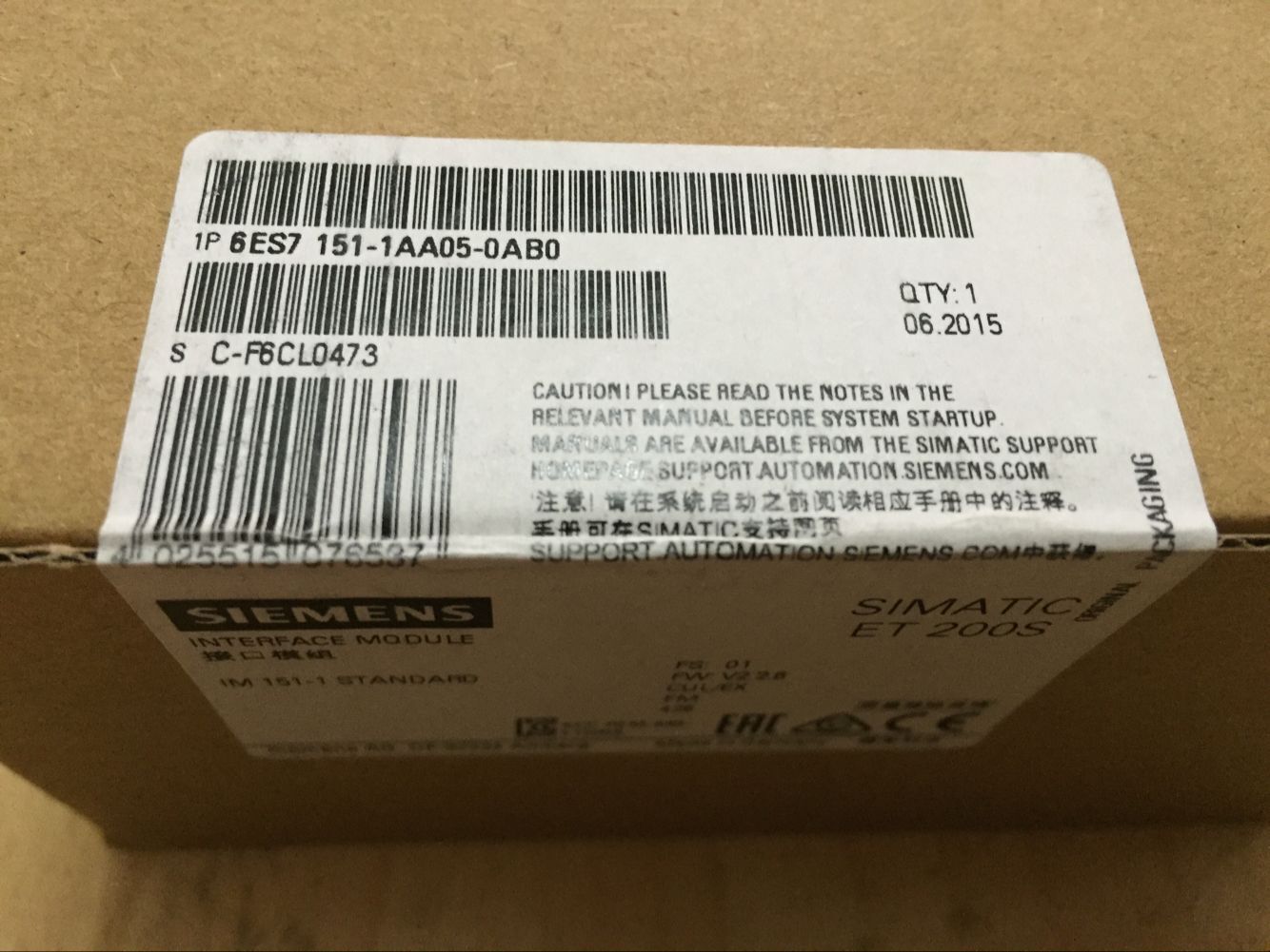 ������ȫ��ԭװ��Ʒ 6ES7151-1AA05-0AB0 �ֻ� ��һ��ʮ