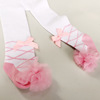 Demi-season children's lace tights, leggings with bow for princess, lace dress