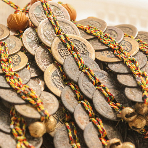 Qing Dynasty Five Emperors' Coins Six Emperors' Coins Copper Coin Pendant Ancient Coins Home Decor Living Room Entrance Good Luck Charm
