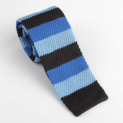 new pattern man stripe Wool knitting necktie Korean version of British leisure Flat head necktie Shirts Accessories