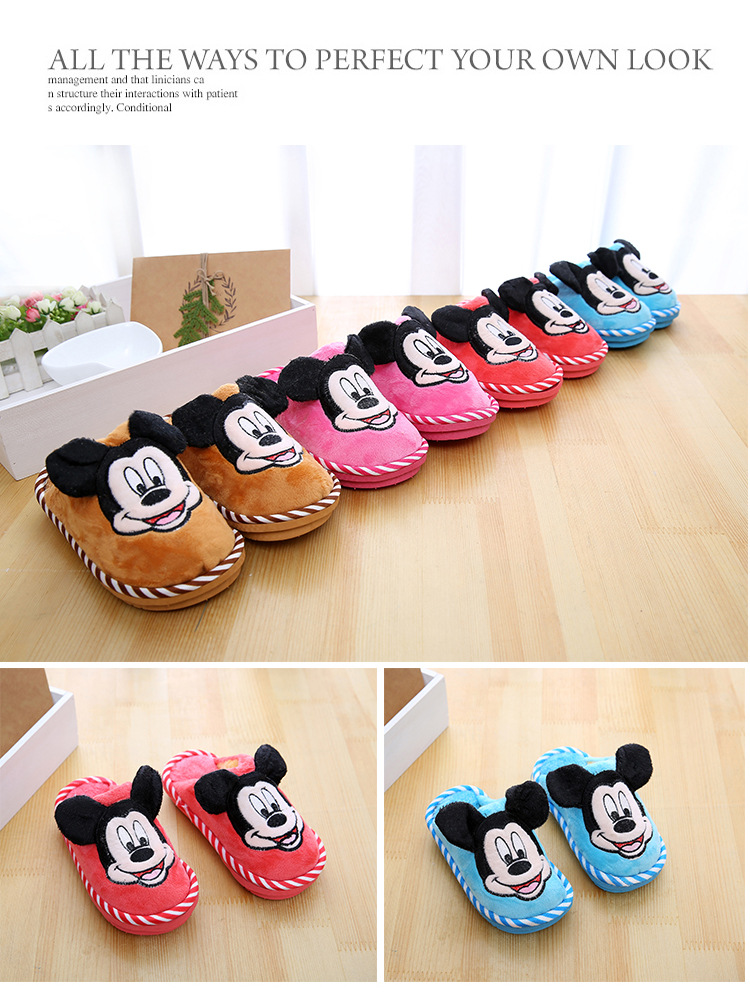 Pantoufles enfants en suède pour hiver - semelle coton - Ref 1017437 Image 17