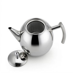 不鏽鋼橄欖型過濾網泡茶壺咖啡壺鋼柄旁柄冷水壺電磁爐茶壺1.0L1.