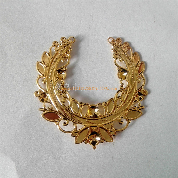 手工diy发簪材料 圆形花环花片徽章形 古代新娘装头饰品配件批发
