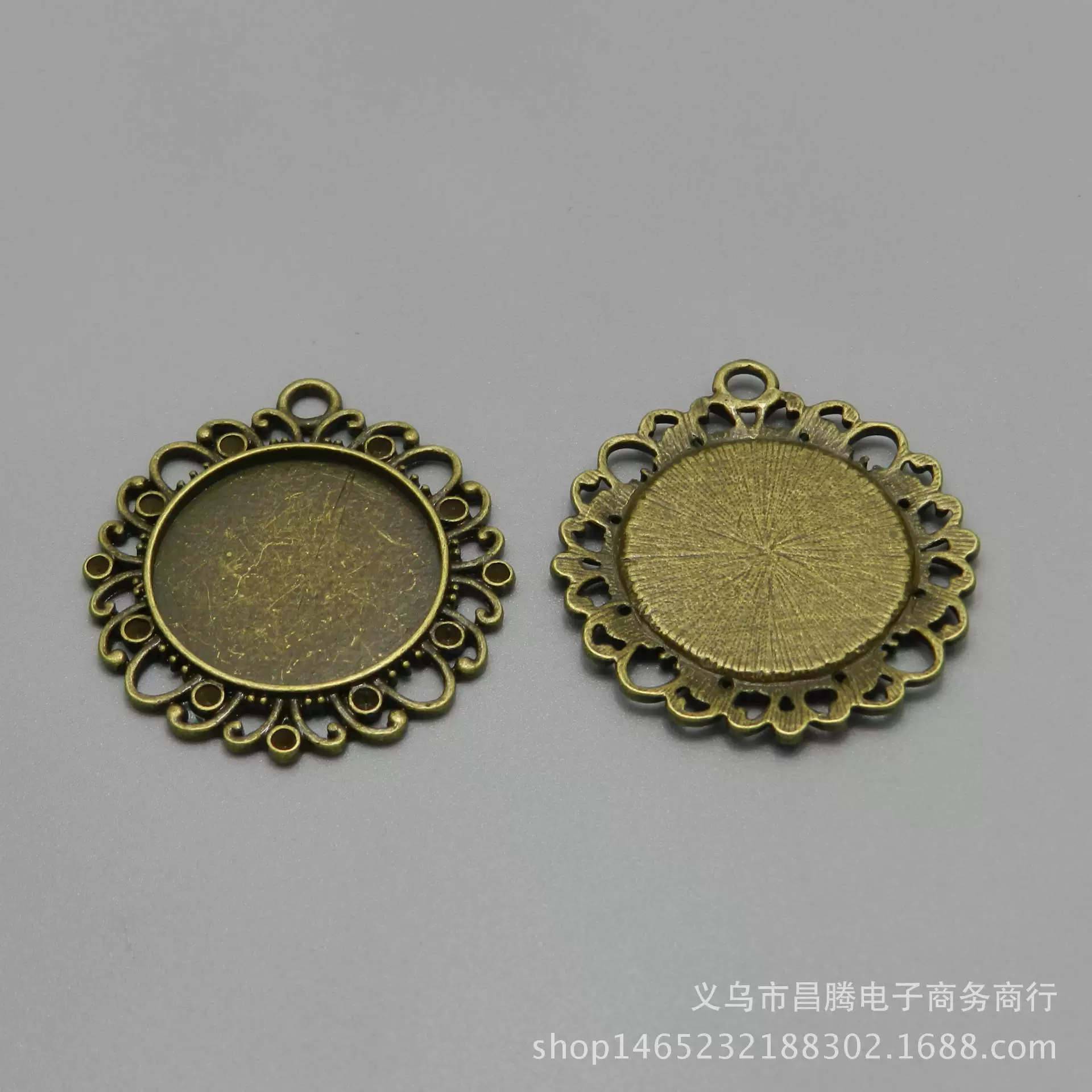 Аксессуары для ювелирных изделий DIY внутренний 25 мм Круглый драгоценный камень времени кулон Нижняя опора полая кружевная основа из сплава