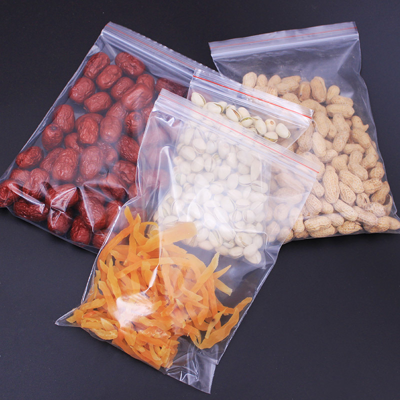 透明塑料袋加厚pe自封袋食品密封防水防尘封口包装袋老店可回收