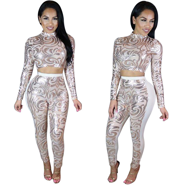 Fashion Sequined Mesh Patchwork Jumpsuits Black Loose Long Sleeve Wide Leg Pants For Women9.57 Fashion Sequined Mesh Patchwork Jumpsuits Black Loose Long Sleeve Wide Leg Pants For Women9.57