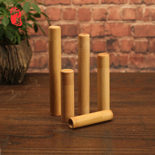 New Tea Bamboo Incense Tube Natural Carbonized Retro Bamboo Tube Travel Portable Tea Can Tea Box Incense Tube Tea Can