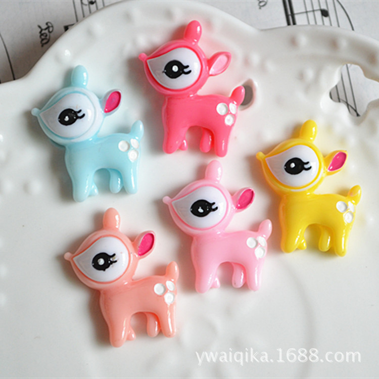 儿童发圈diy树脂配件 甜美可爱小鹿 梅花鹿 头绳发夹手工材料